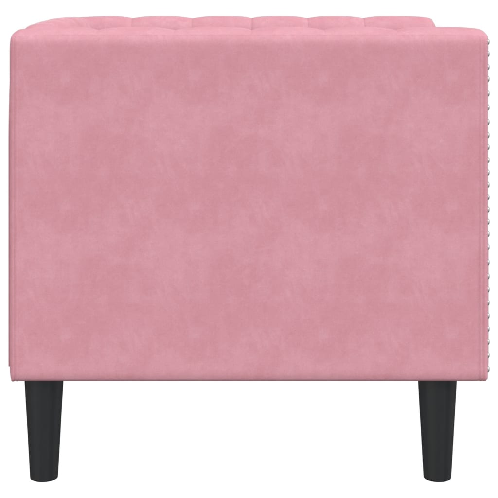 Fauteuil Chesterfield-stijl fluweel roze