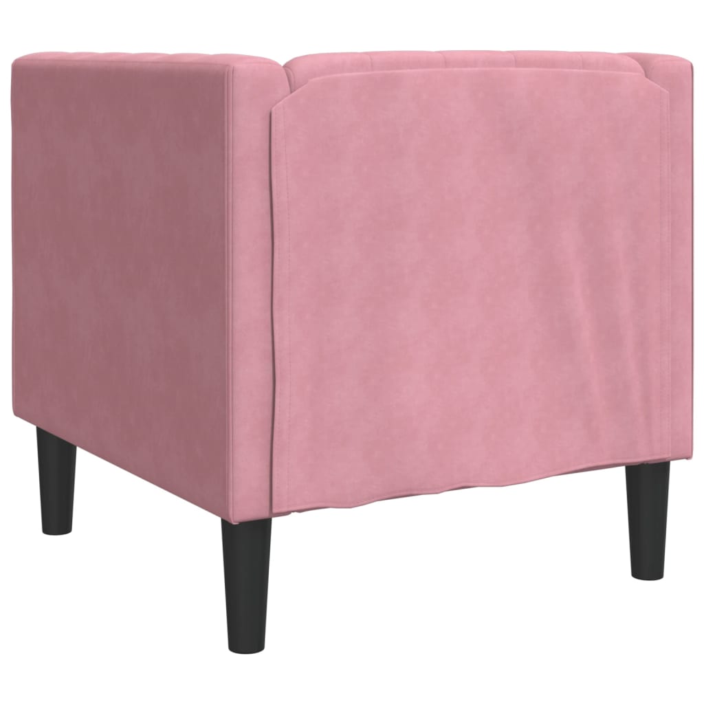 Fauteuil Chesterfield-stijl fluweel roze