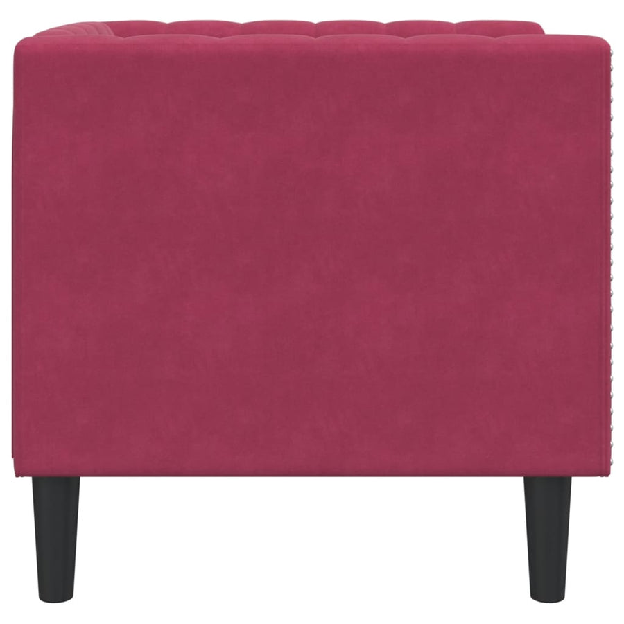 Fauteuil Chesterfield-stijl fluweel wijnrood