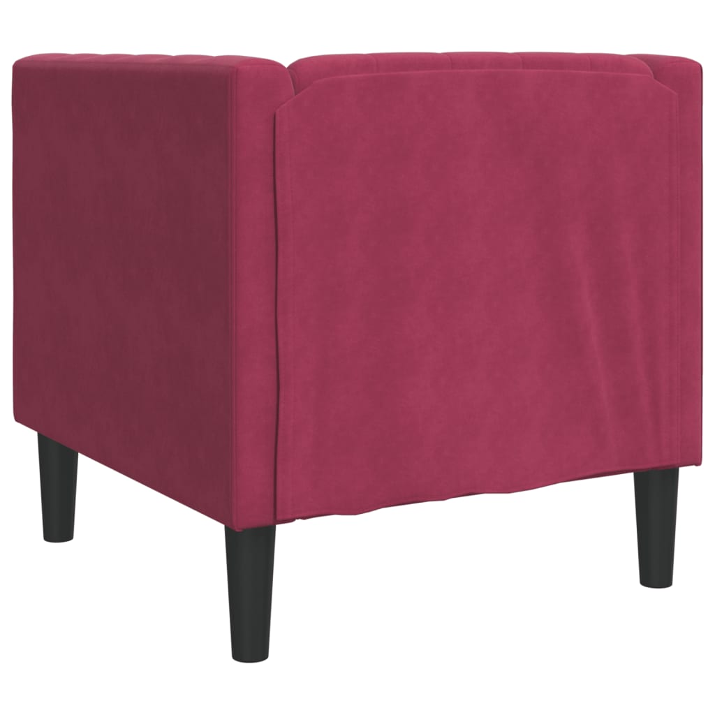 Fauteuil Chesterfield-stijl fluweel wijnrood