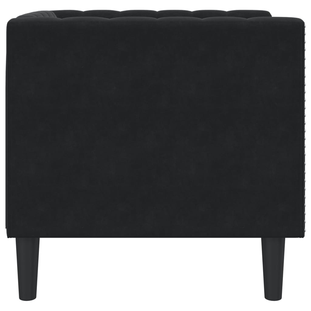 Fauteuil Chesterfield-stijl fluweel zwart