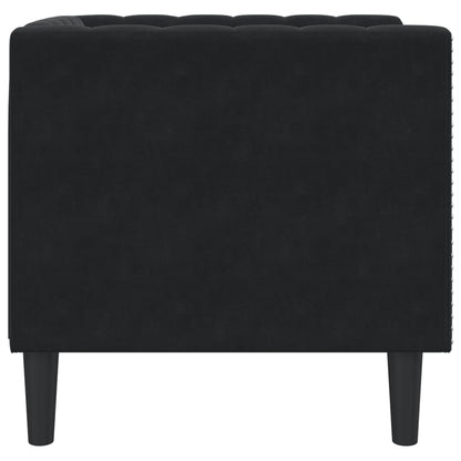 Fauteuil Chesterfield-stijl fluweel zwart