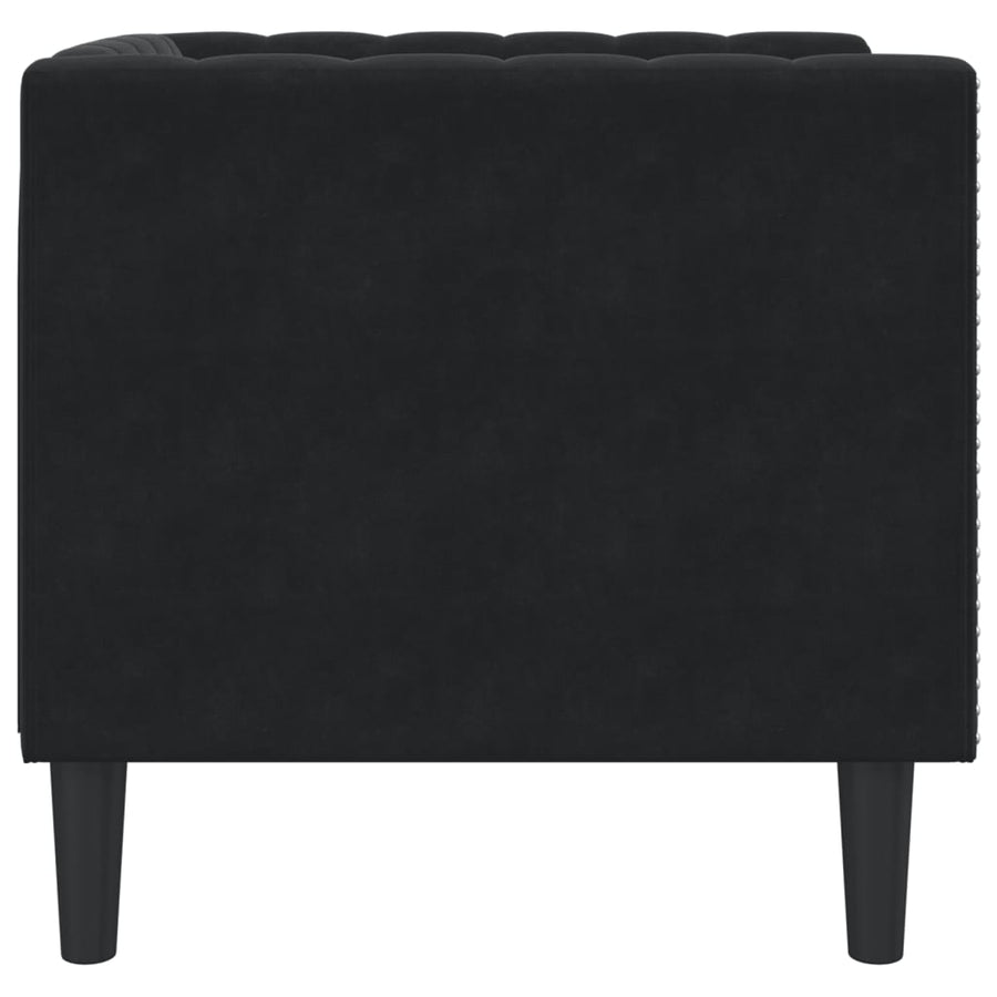 Fauteuil Chesterfield-stijl fluweel zwart