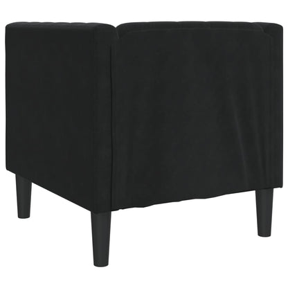 Fauteuil Chesterfield-stijl fluweel zwart