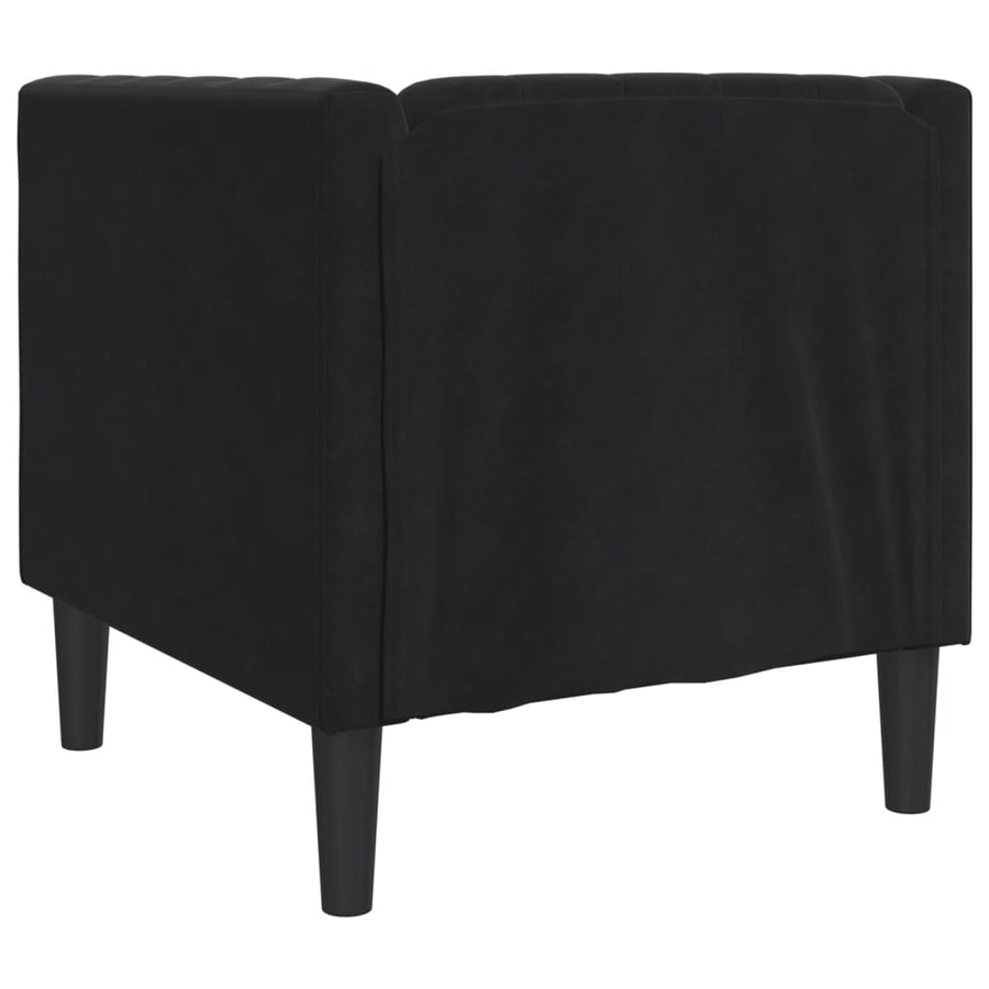 Fauteuil Chesterfield-stijl fluweel zwart