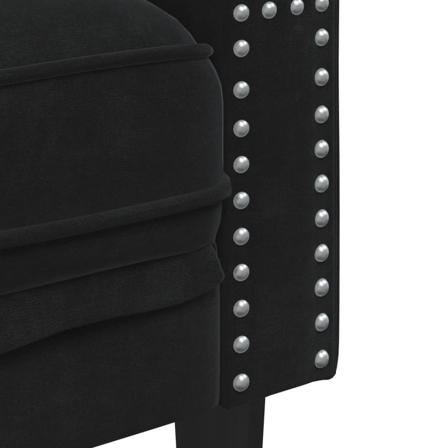 Fauteuil Chesterfield-stijl fluweel zwart