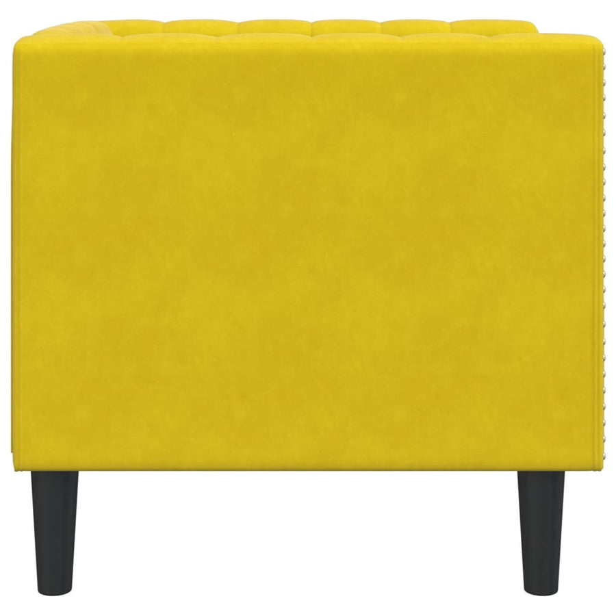 Fauteuil Chesterfield-Stijl Fluweel Geel