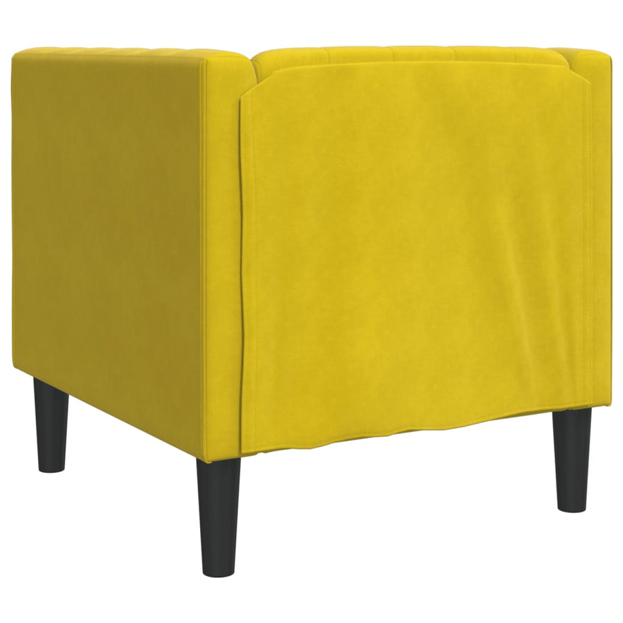 Fauteuil Chesterfield-Stijl Fluweel Geel
