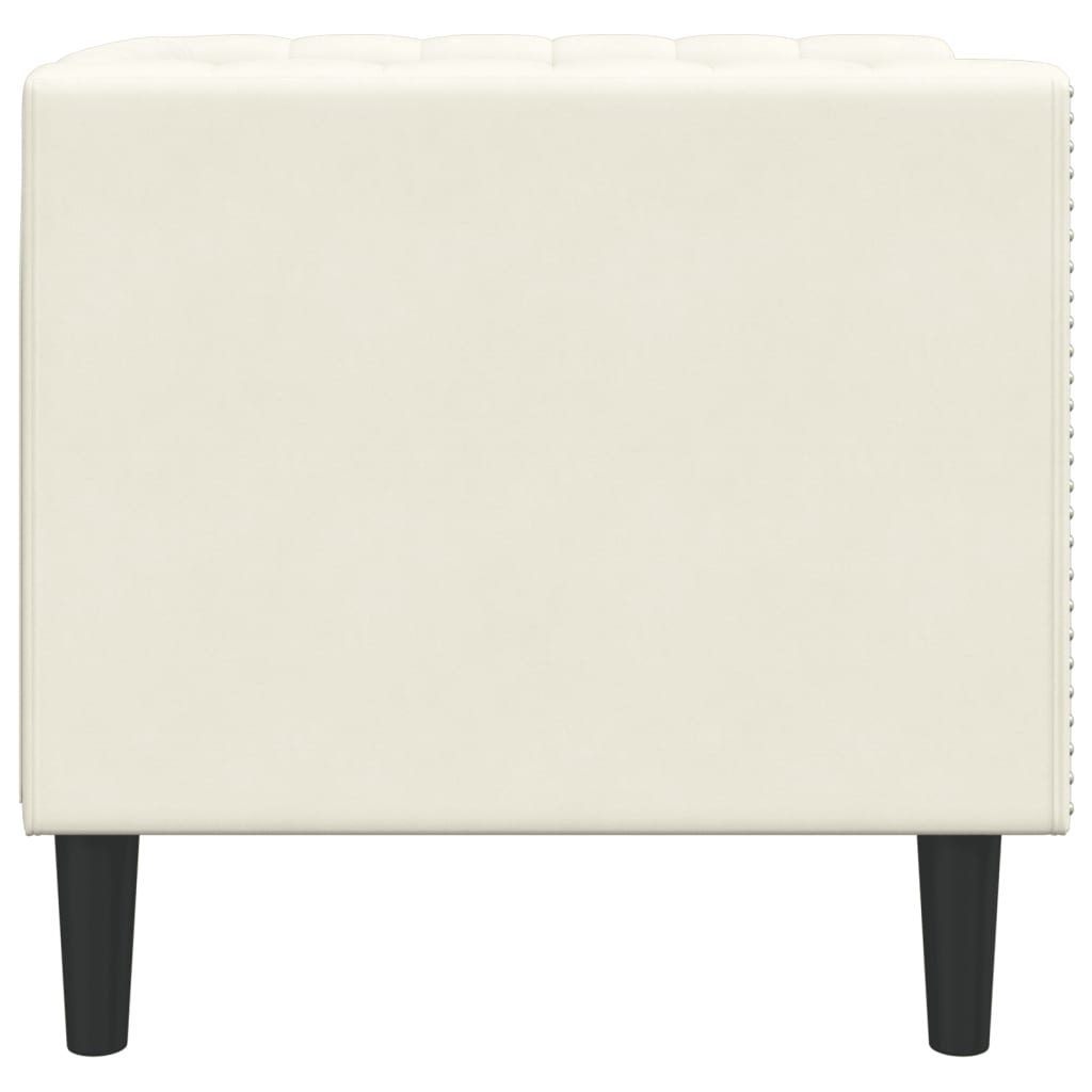 Fauteuil Chesterfield-Stijl Fluweel Kleurig Crème