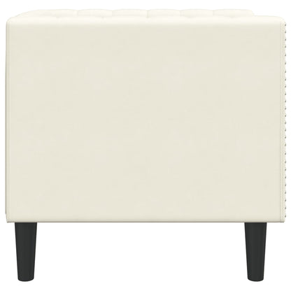 Fauteuil Chesterfield-Stijl Fluweel Kleurig Crème