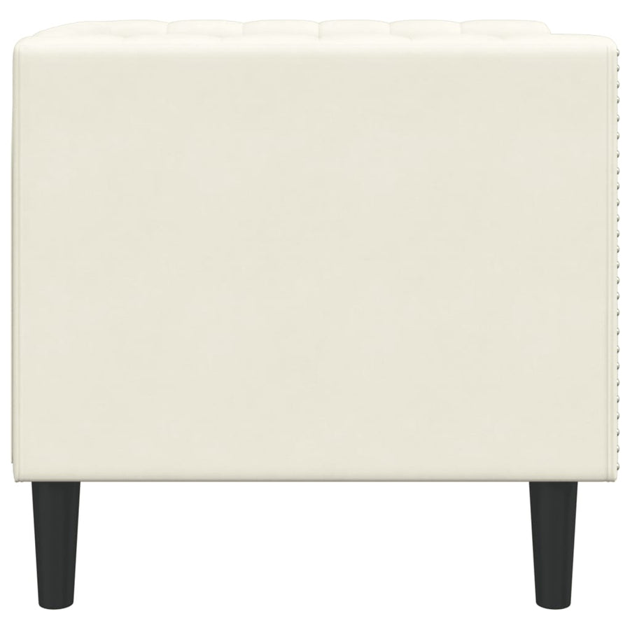 Fauteuil Chesterfield-Stijl Fluweel Kleurig Crème