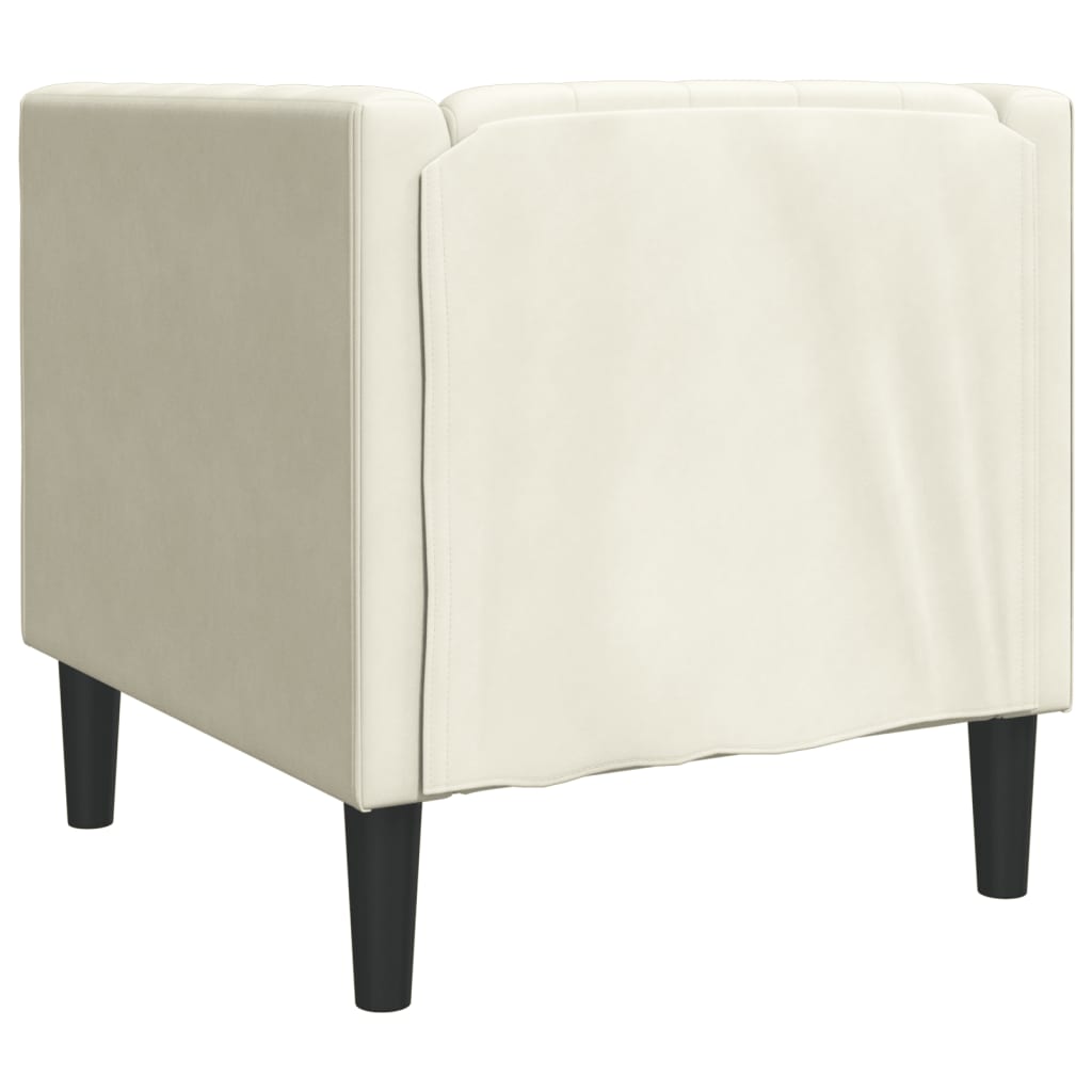 Fauteuil Chesterfield-Stijl Fluweel Kleurig Crème