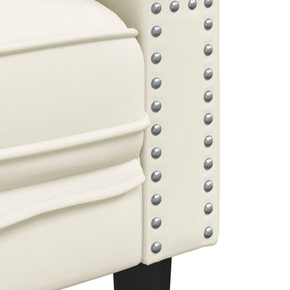 Fauteuil Chesterfield-Stijl Fluweel Kleurig Crème