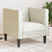 Fauteuil Chesterfield fluweel crèmekleurig 71x74,5x70,5 cm