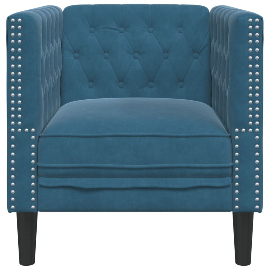 Fauteuil Chesterfield-stijl fluweel blauw