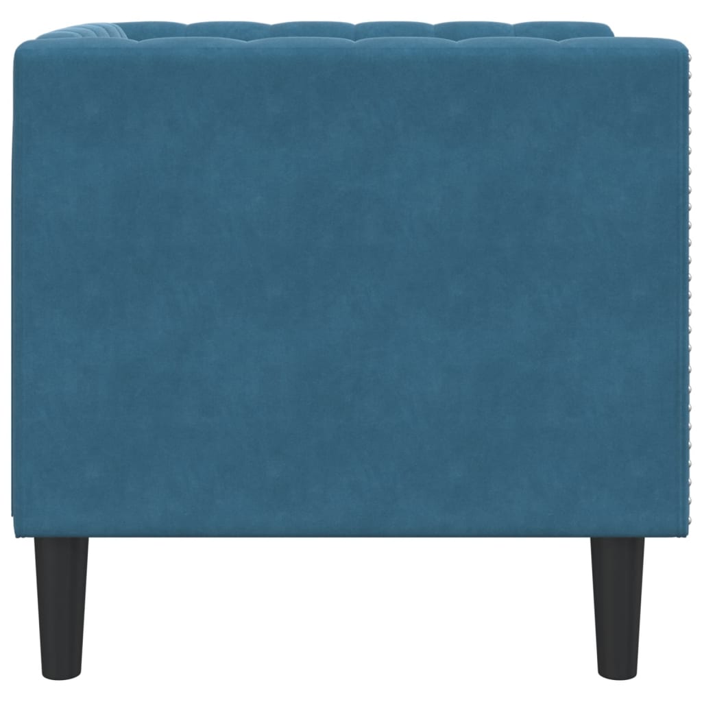 Fauteuil Chesterfield-stijl fluweel blauw