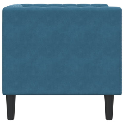 Fauteuil Chesterfield-stijl fluweel blauw