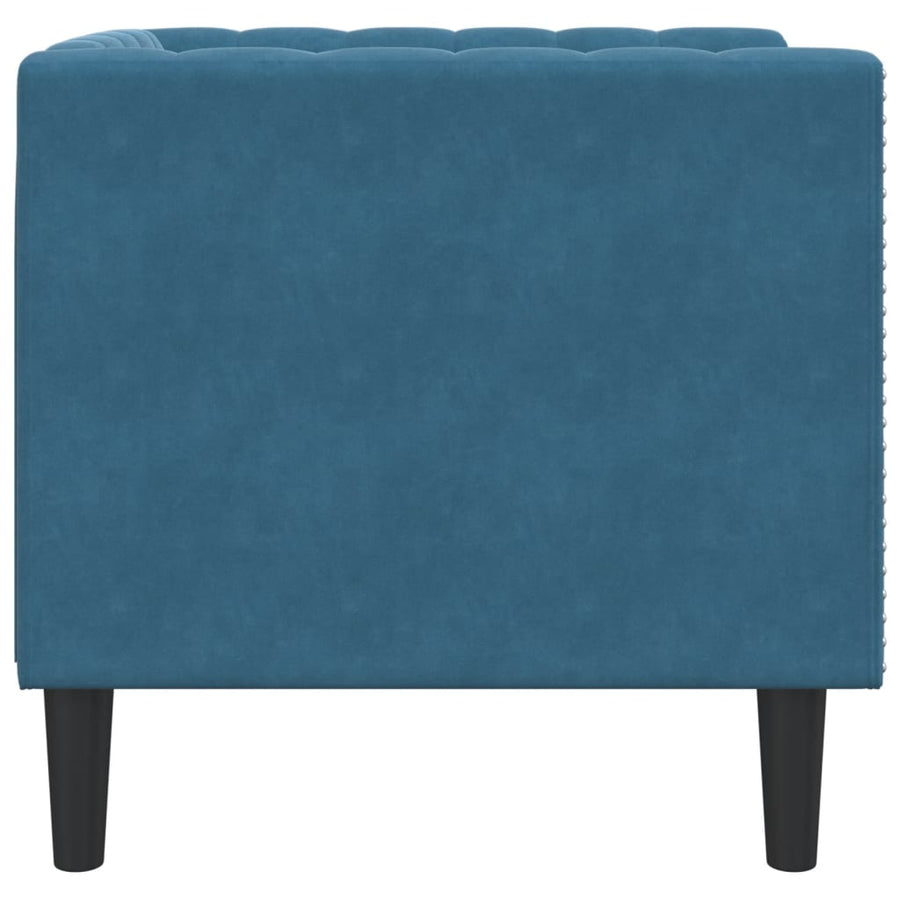 Fauteuil Chesterfield-stijl fluweel blauw