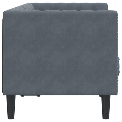 Tweezitsbank Chesterfield-stijl en bolsters fluweel donkergrijs