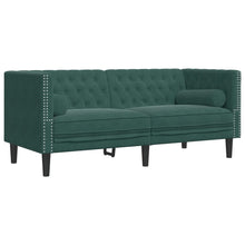 Tweezitsbank Chesterfield-stijl en bolsters fluweel donkergroen