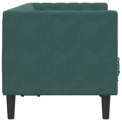 Tweezitsbank Chesterfield-stijl en bolsters fluweel donkergroen