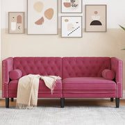 Tweezitsbank fluweel wijnrood 174x74x70 cm
