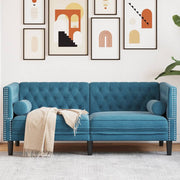 Tweezitsbank fluweel blauw 174x74,5x70,5 cm
