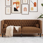 Tweezitsbank 174 cm kunstsuède bruin