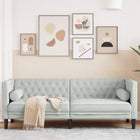 Three-seater Chesterfield-style sofa with bolsters light grey velvet