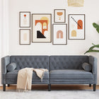 Three-seater Chesterfield-style sofa and bolsters dark grey velvet