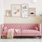 Driezitsbank fluweel roze 194x74,5x70,5 cm