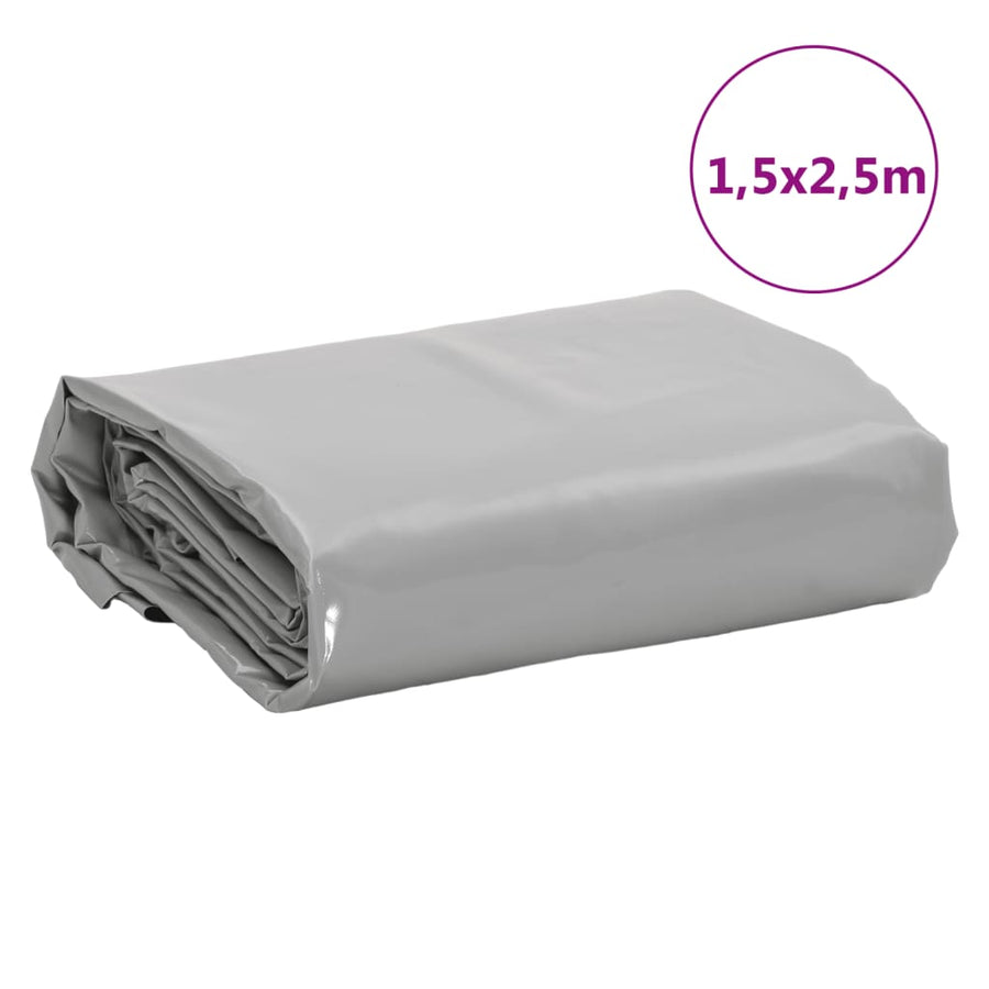 Dekzeil 650 G/M² 1,5X2,5 M 1.5 x 2.5 m Grijs