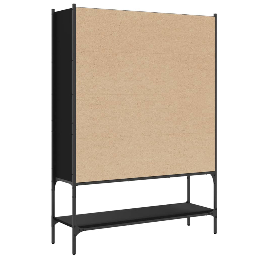 Boekenkast 02X30X4,5 Cm Bewerkt Hout Zwart