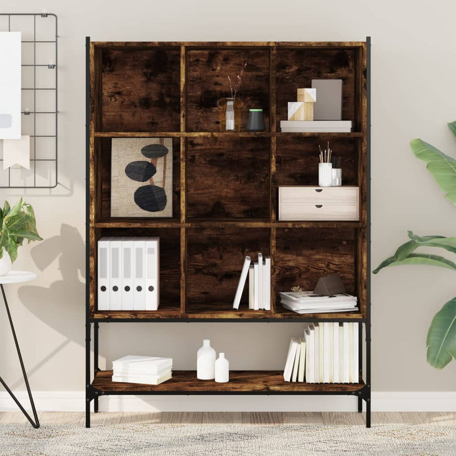 Boekenkast 02X30X4,5 Cm Bewerkt Hout Kleurig Gerookt eiken
