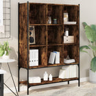 Bookshelf 102x30x141.5 cm carved smoked oak wood