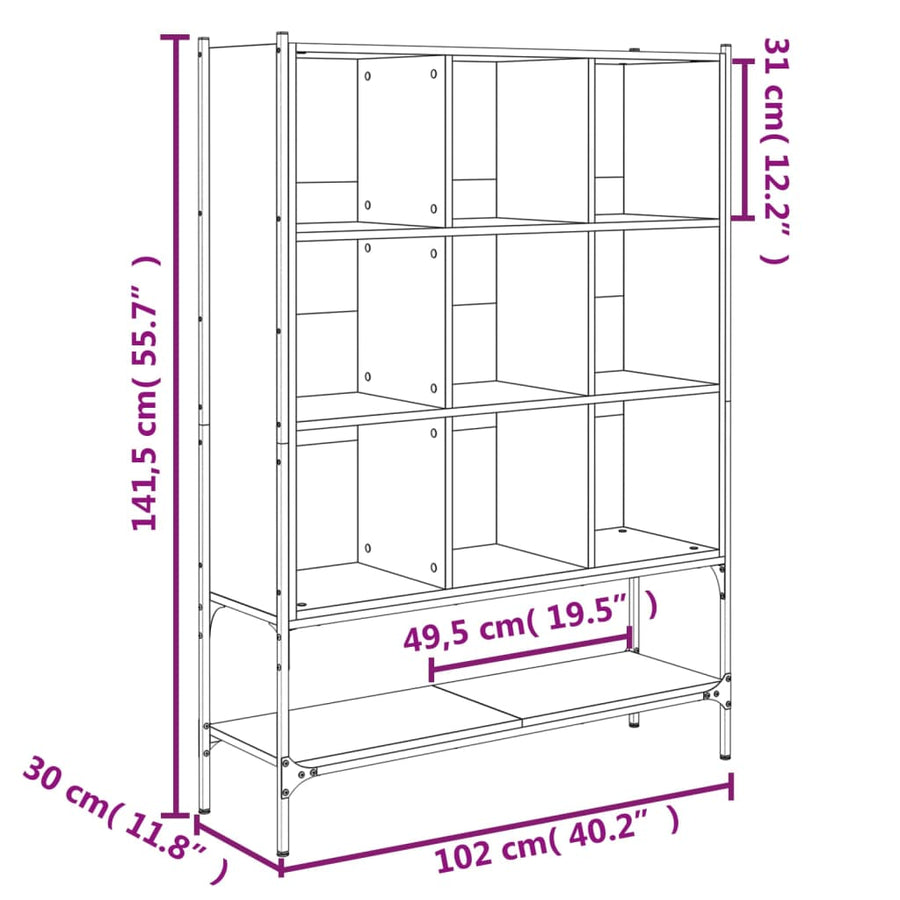 Boekenkast 02X30X4,5 Cm Bewerkt Hout Bruineikenkleurig bruin eikenkleur