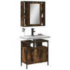 2-Piece Bathroom Cabinet Set Engineered Wood Smoked Oak
