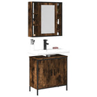 2-Piece Bathroom Cabinet Set Engineered Wood Smoked Oak