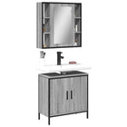 Badkamermeubelset 60x30x60 cm bewerkt hout grijs