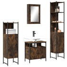 4-Piece Bathroom Furniture Set Engineered Wood Smoked Oak
