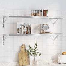 Wandschappen 2 St Roestvrijstaal Kleurig 100 x 30 cm Zilver