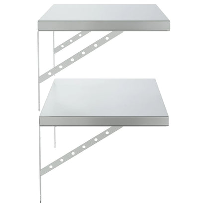 Wandschappen 2 st 75x40 cm roestvrijstaal zilverkleurig