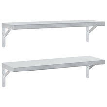 Wandschappen 2 st 75x23,5 cm roestvrijstaal zilverkleurig
