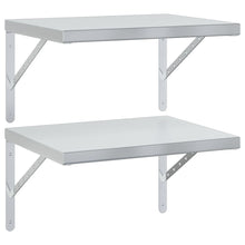 Wandschappen 2 st 50x40 cm roestvrijstaal zilverkleurig