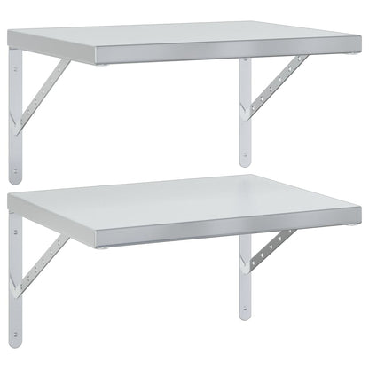 Wandschappen 2 st 50x40 cm roestvrijstaal zilverkleurig
