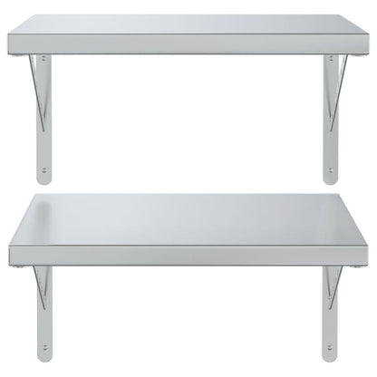 Wandschappen 2 st 50x40 cm roestvrijstaal zilverkleurig