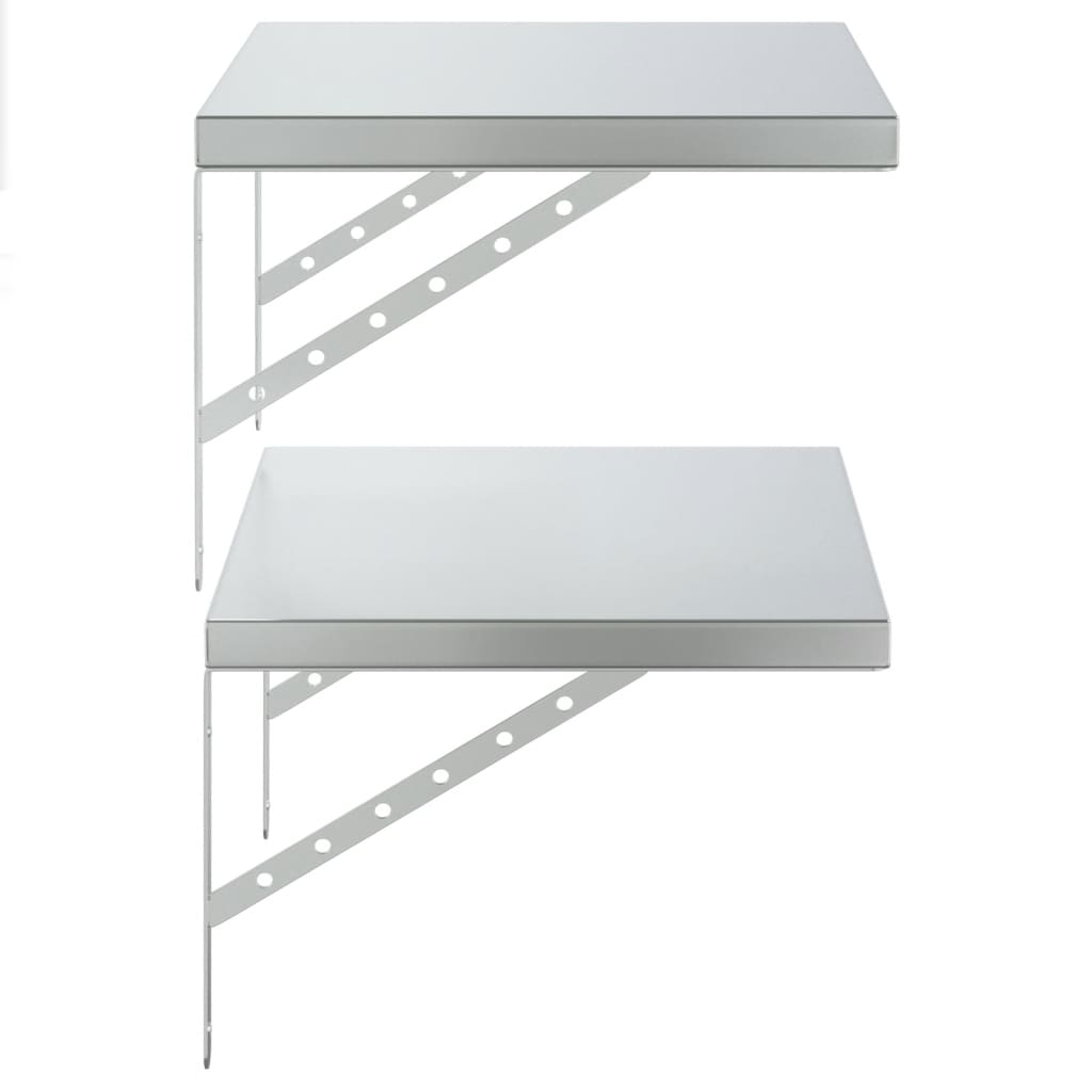 Wandschappen 2 st 50x40 cm roestvrijstaal zilverkleurig