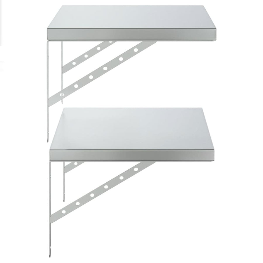 Wandschappen 2 st 50x40 cm roestvrijstaal zilverkleurig
