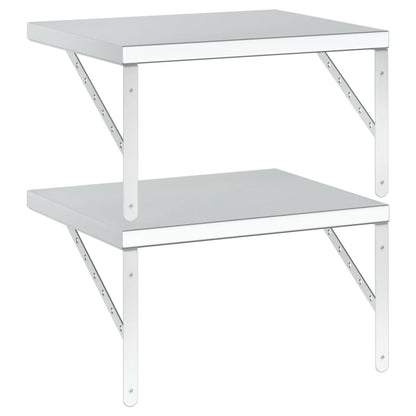 Wandschappen 2 st 50x40 cm roestvrijstaal zilverkleurig