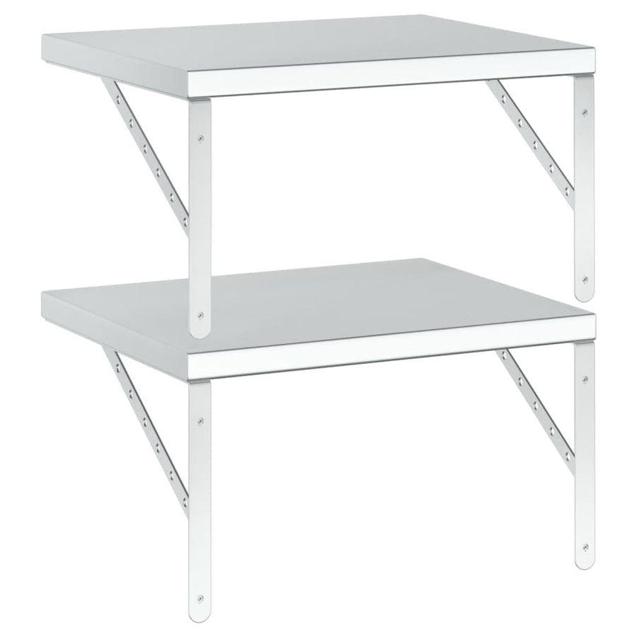 Wandschappen 2 st 50x40 cm roestvrijstaal zilverkleurig
